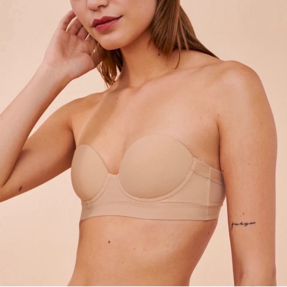 NWT Pepper MVP Multiway Strapless Bra 36B Buff Nude Convertible Balconette